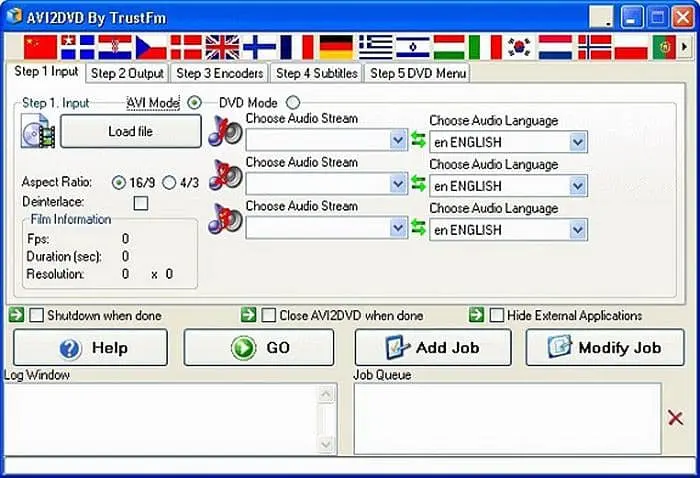 Free DVD Menu Creator For Windows: Avi2DVD DVD Creator
