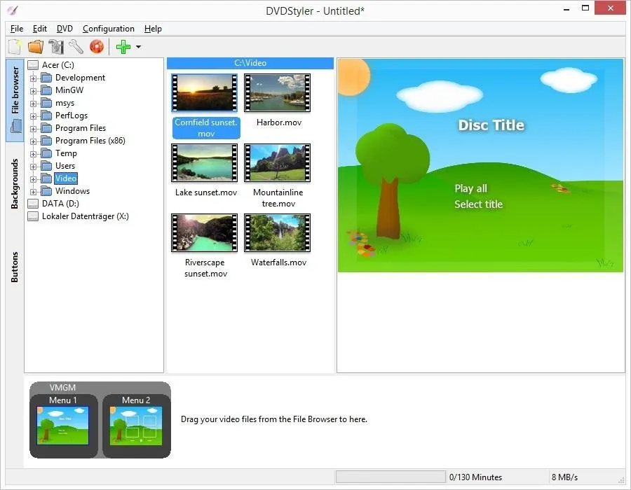 Free dvd menu maker: DVDStyler