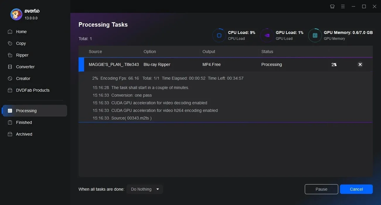 Step 3: Set Output Folder and Start Ripping Blu-rays with DVDFab Blu-ray Ripper