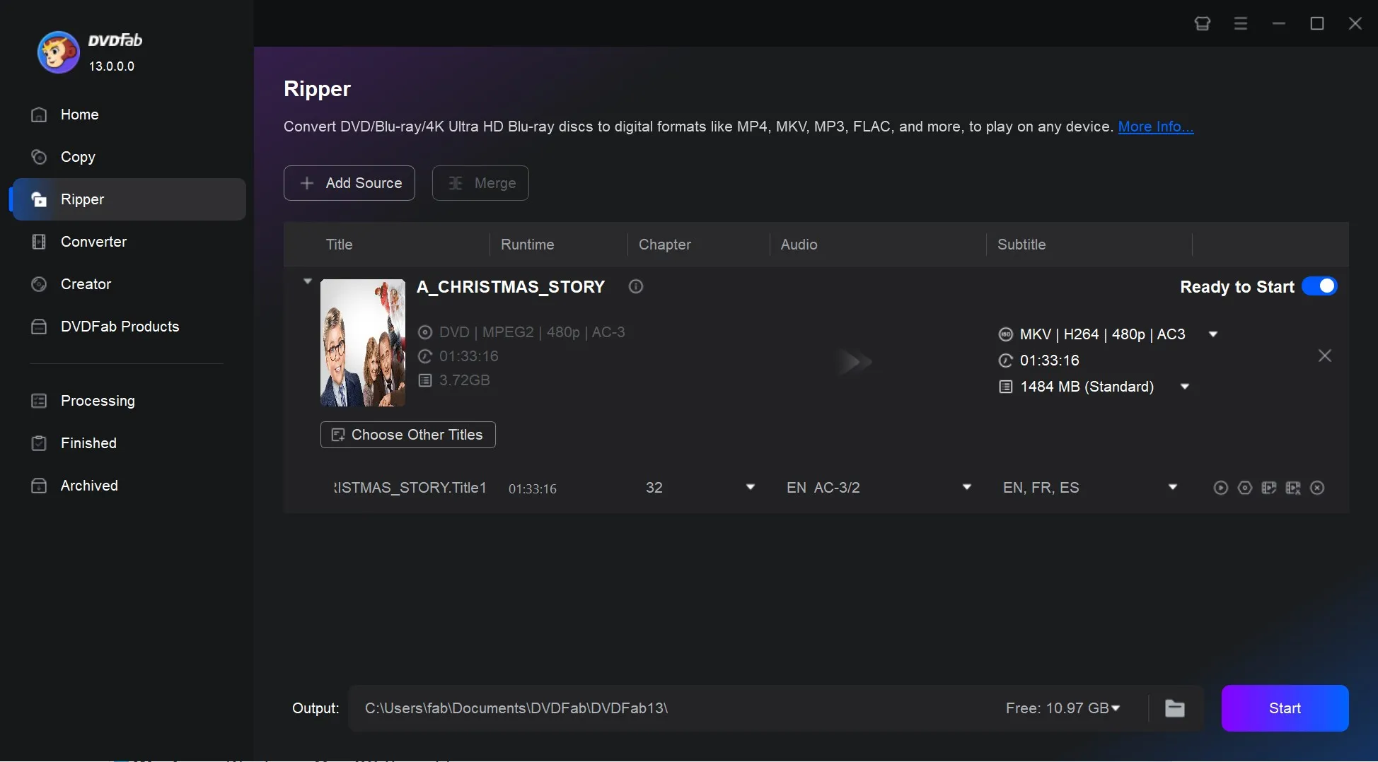 Open Source DVD Ripper: DVDFab HD Decrypter