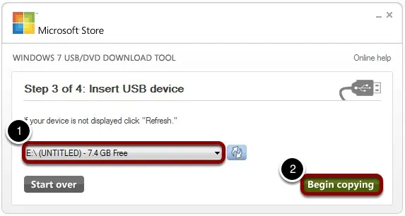 How to use the Windows USB/DVD download tool
