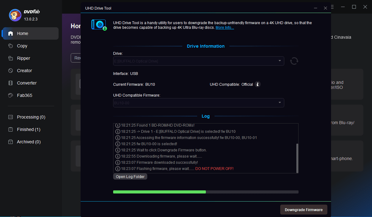 How to Downgrade Unfriendly Firmware on UHD Drive with DVDFab