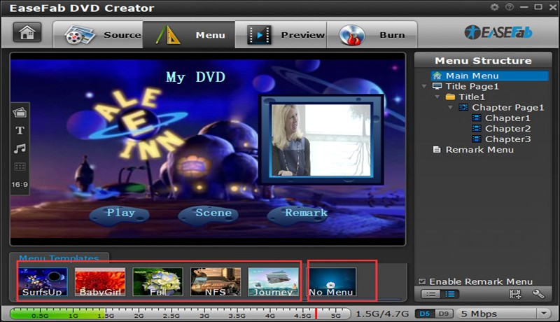 How to convert MP4 to DVD with EaseFab DVD Creator
