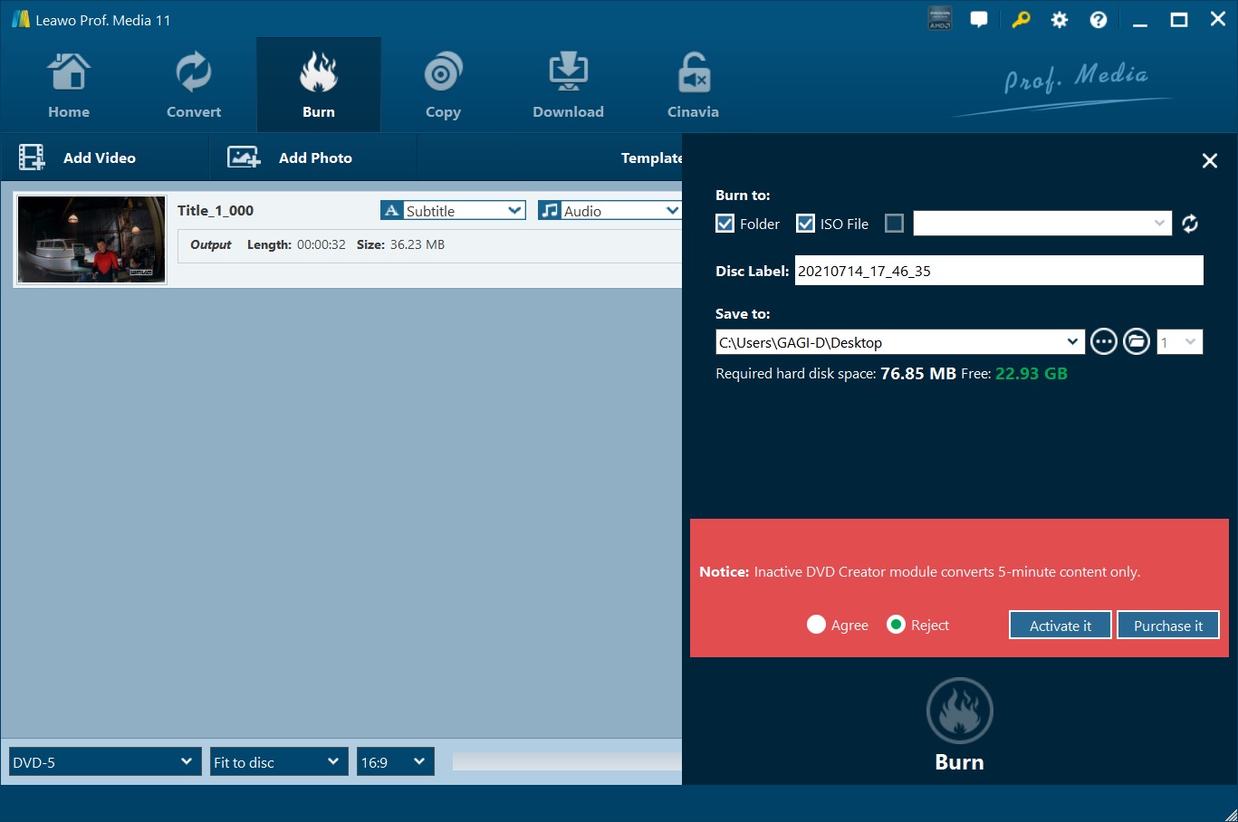 Create DVD from MP4 with Leawo DVD Creator