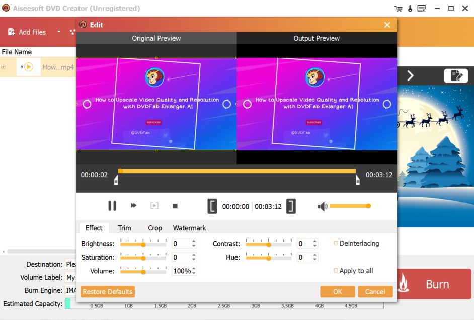 Convert MP4 to DVD Video with Aiseesoft DVD Creator
