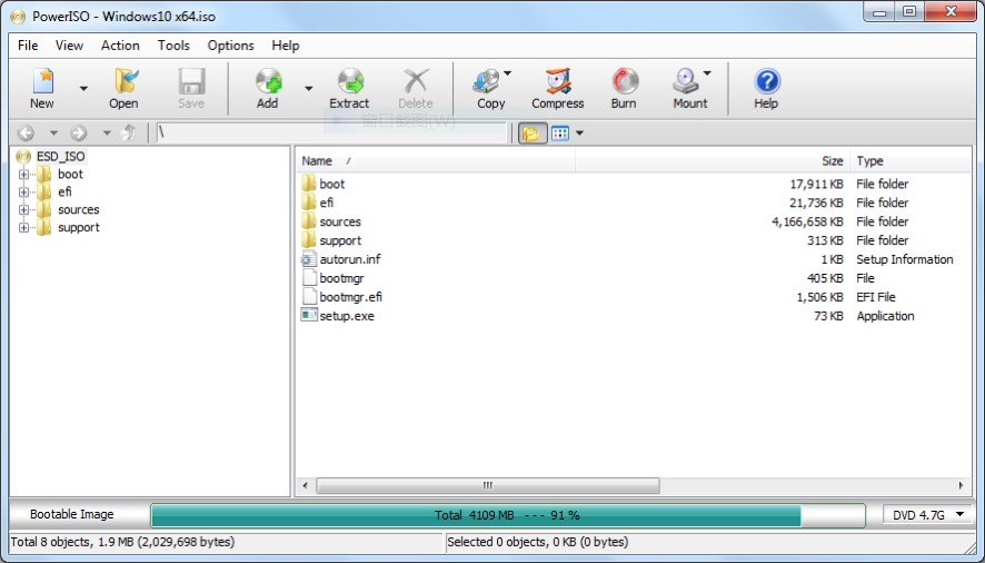 Free DVD burner software: poweriso