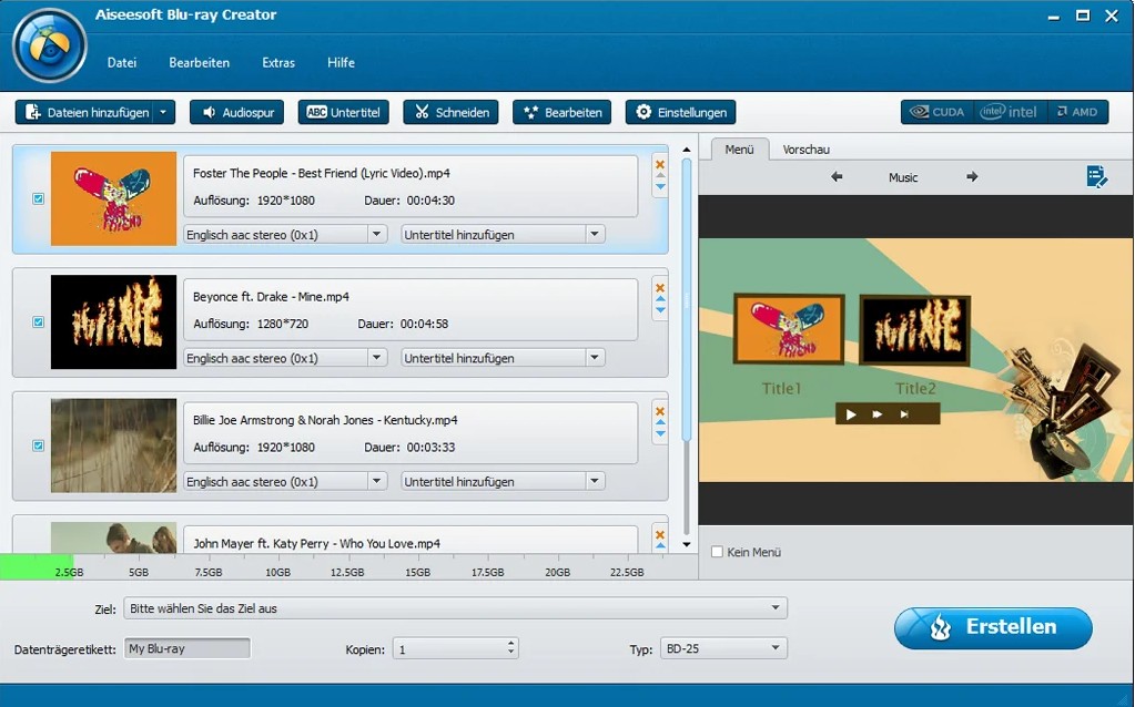 Blu-ray authoring software: Aiseesoft Blu-ray Creator