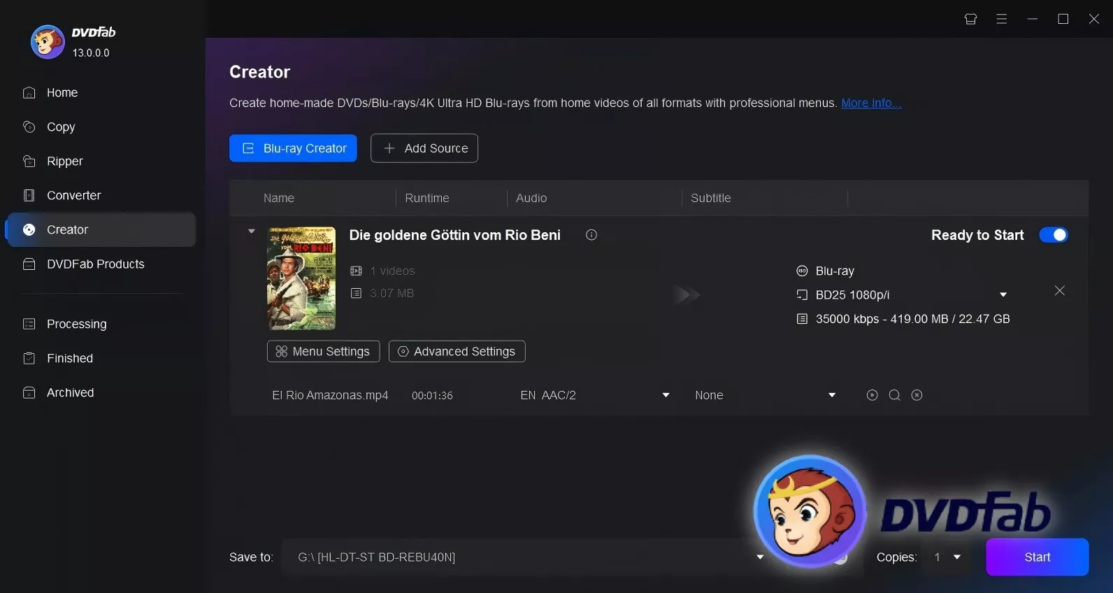 Best Free Blu-ray Authoring Software: DVDFab Blu-ray Creator
