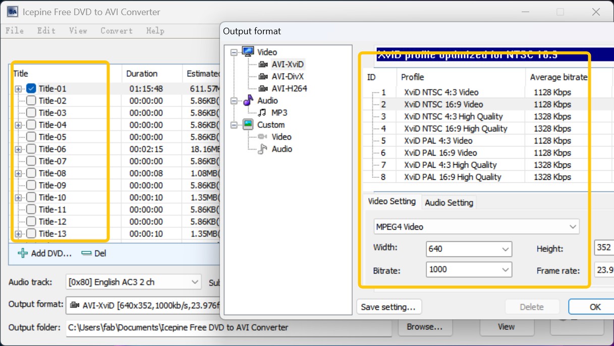 Icepine Free DVD to AVI Converter