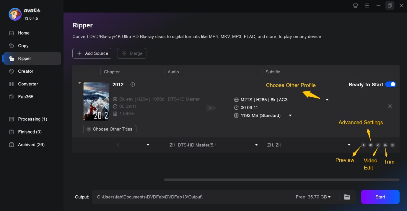 How to use DVDFab Blu-ray Ripper