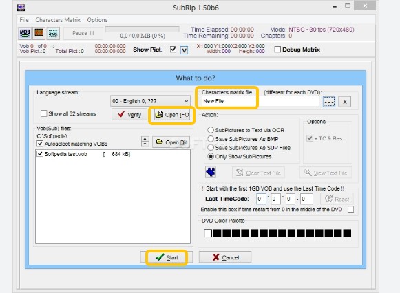Extract Subtitles from DVD (VOB) with SubRip