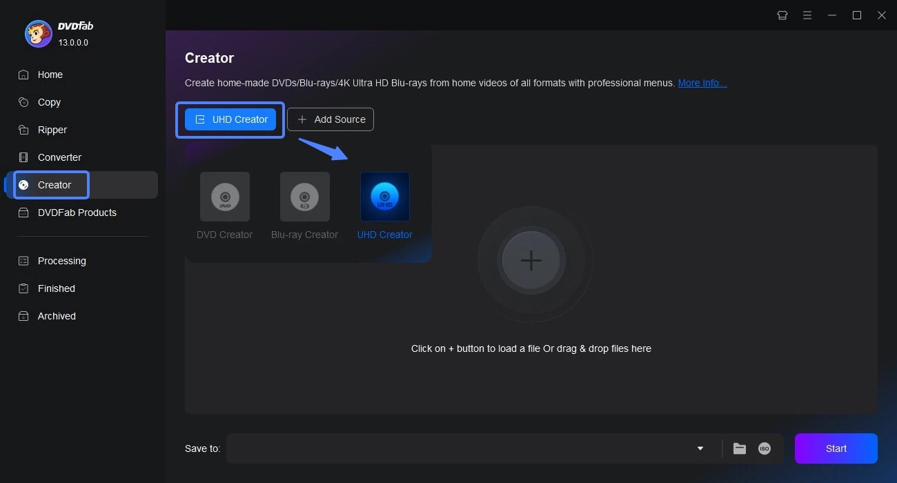 How to burn 4k blu-ray using DVDFab UHD Creator