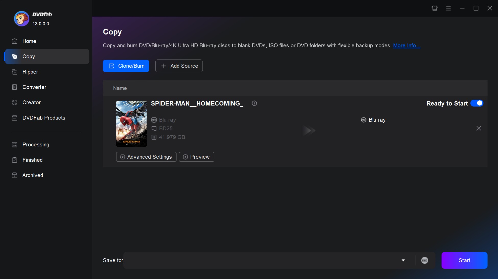 Burn Blu-ray movies with DVDFab Blu-ray Copy