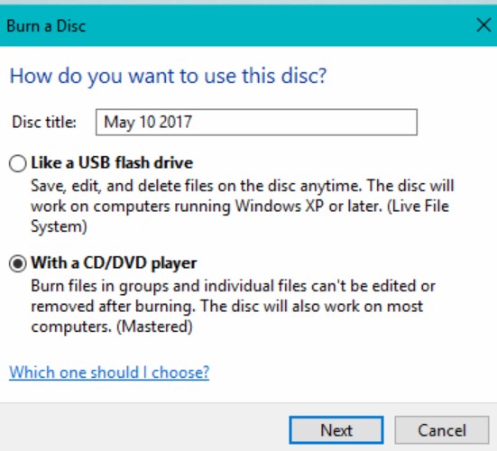Copy DVDs to DVDs with Windows File Explorer