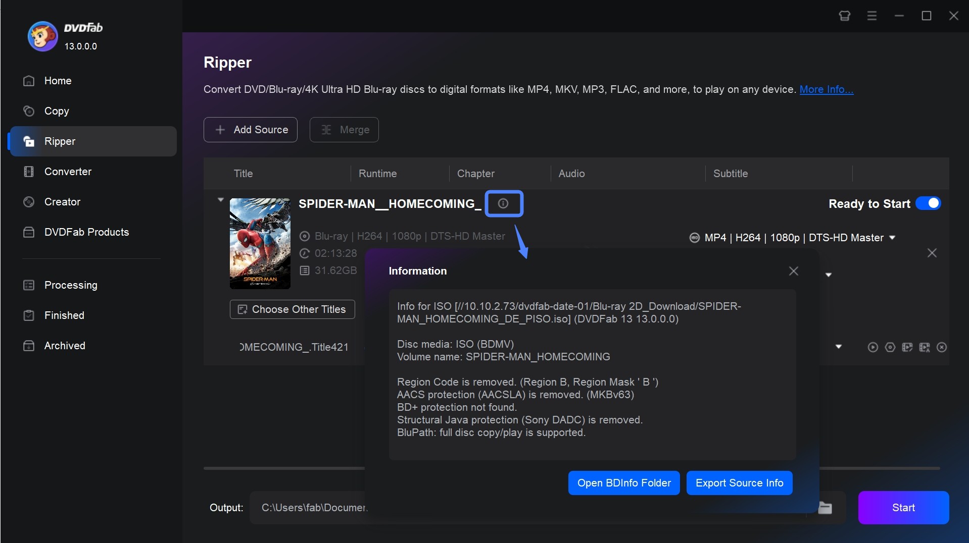 Check copy protection Source Info