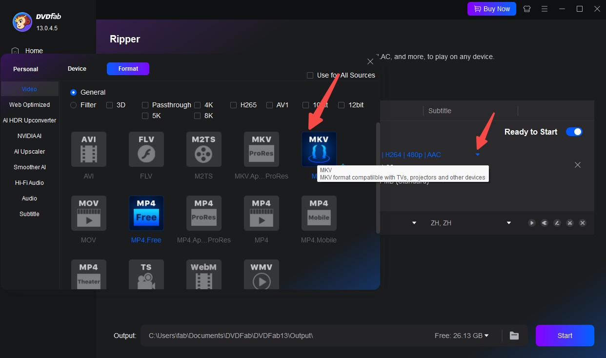 How to Convert ISO to MKV with DVDFab (Re-Encode)?