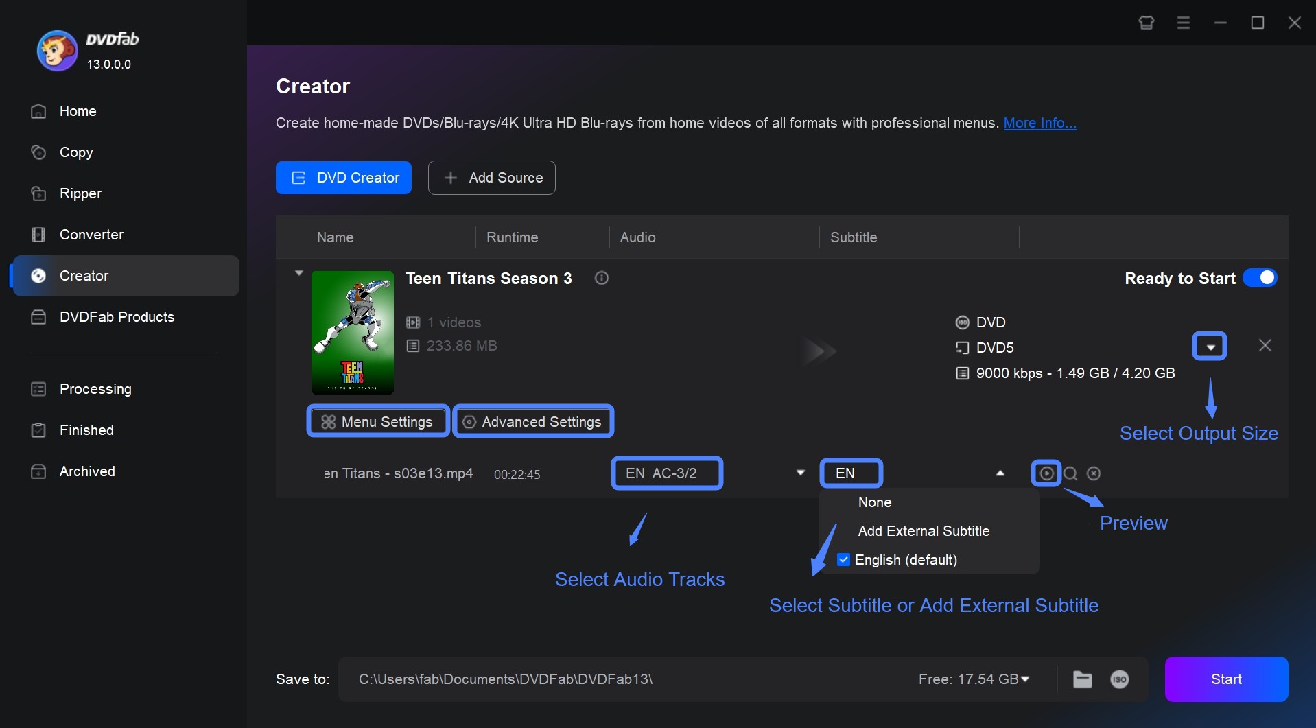 :Steps on how to Burn MKV to DVD with DVDFab DVD Creator