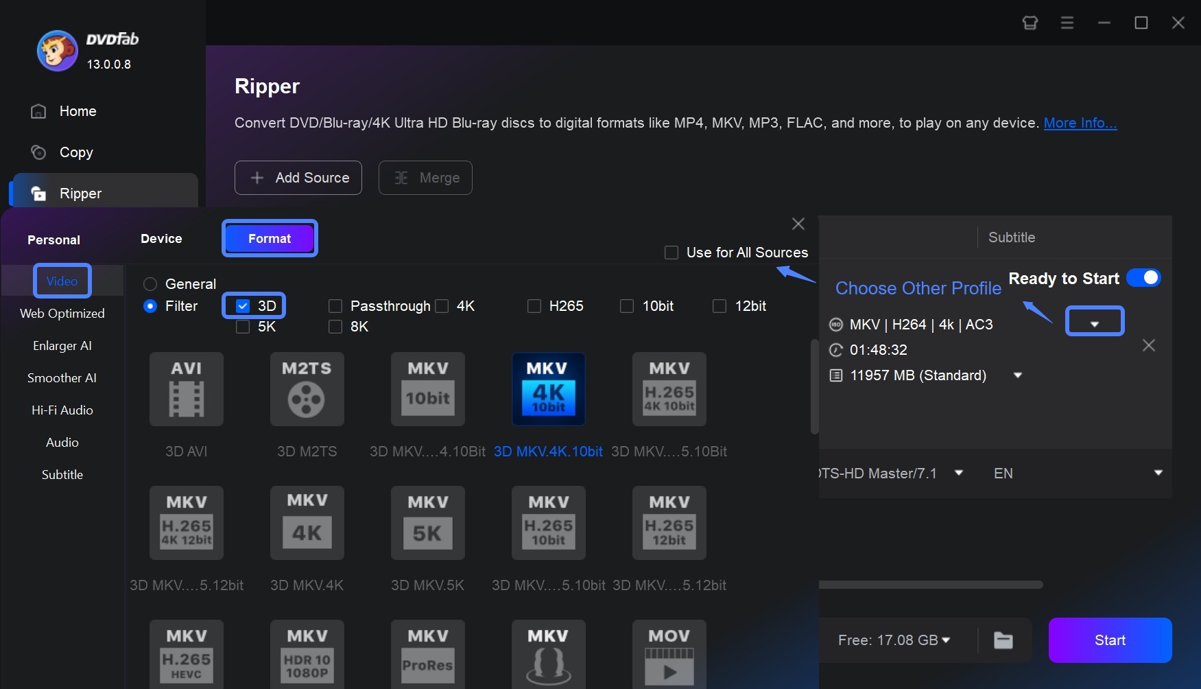Choose Your 3D Video Profile