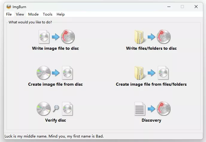 best free blu ray burning software: ImgBurn