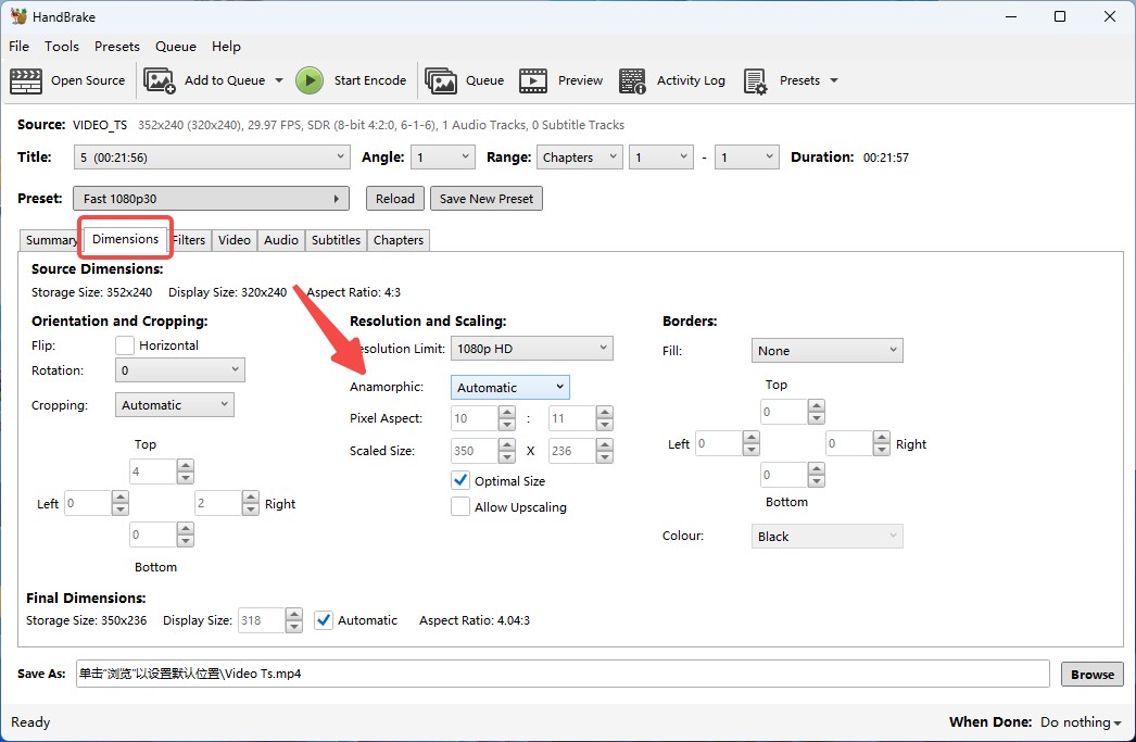 HandBrake Anamorphic