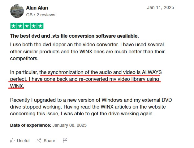 User Feedback of WinX DVD Copy Pro